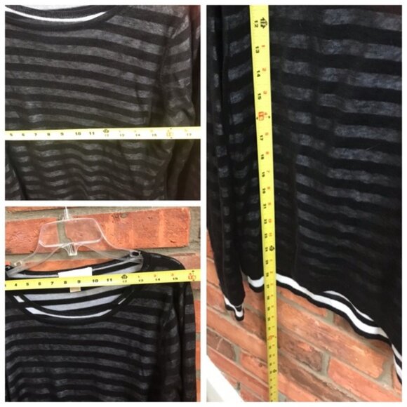 Michael Kors NEW Striped Sweater Layered Crew Soft Cotton Lightweight Preppy L - Picture 11 of 11